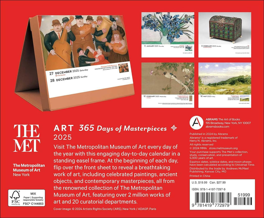 Art: 365 Days of Masterpieces 2025 Day-to-Day Calendar