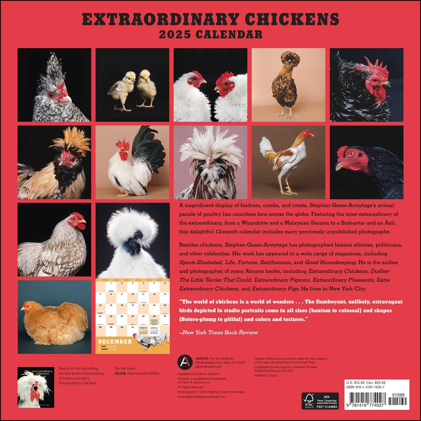 Extraordinary Chickens 2025 Wall Calendar
