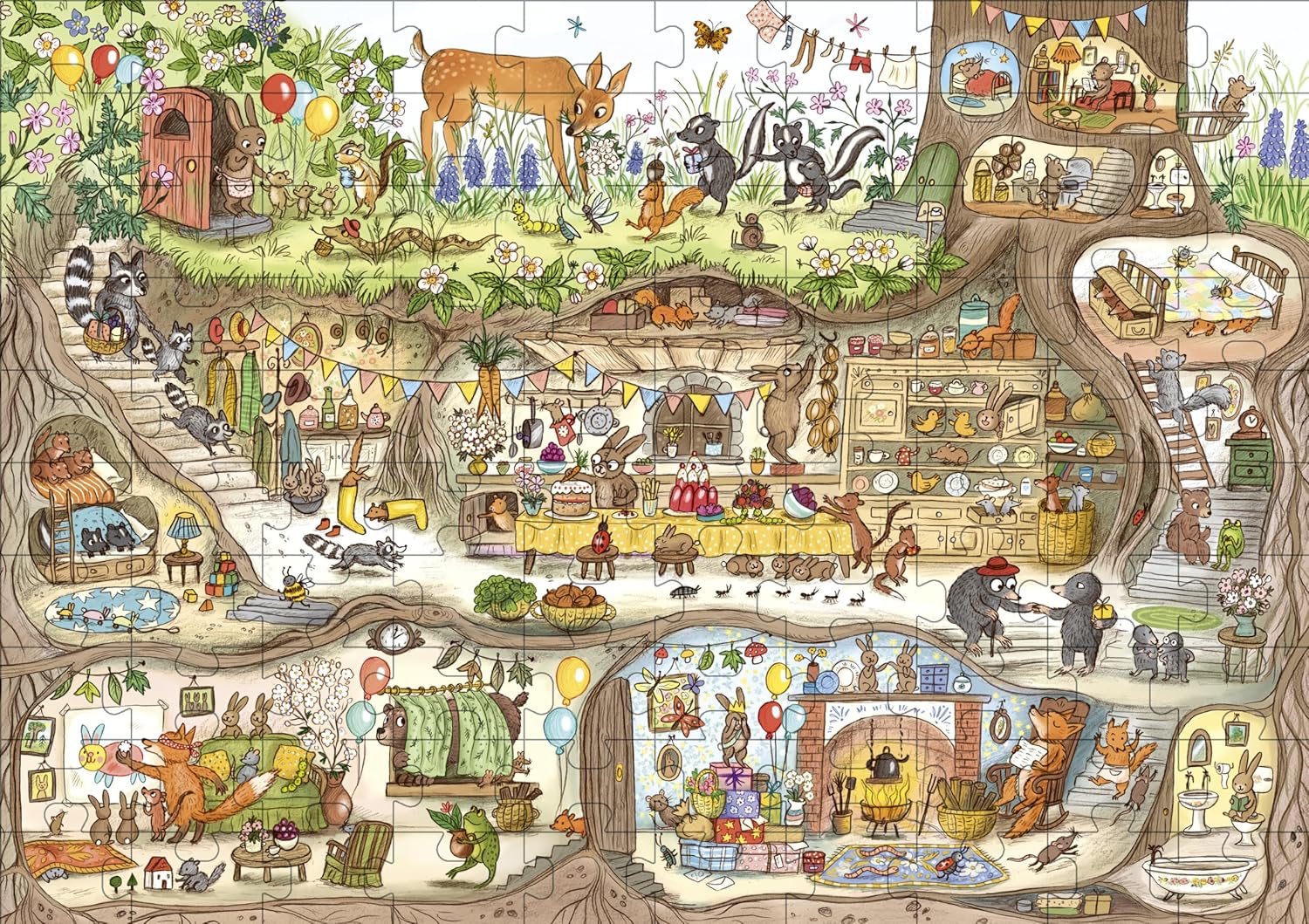Bunny's Birthday Puzzle: A Magical Woodland 100 Piece Puzzle (Brown Bear Wood