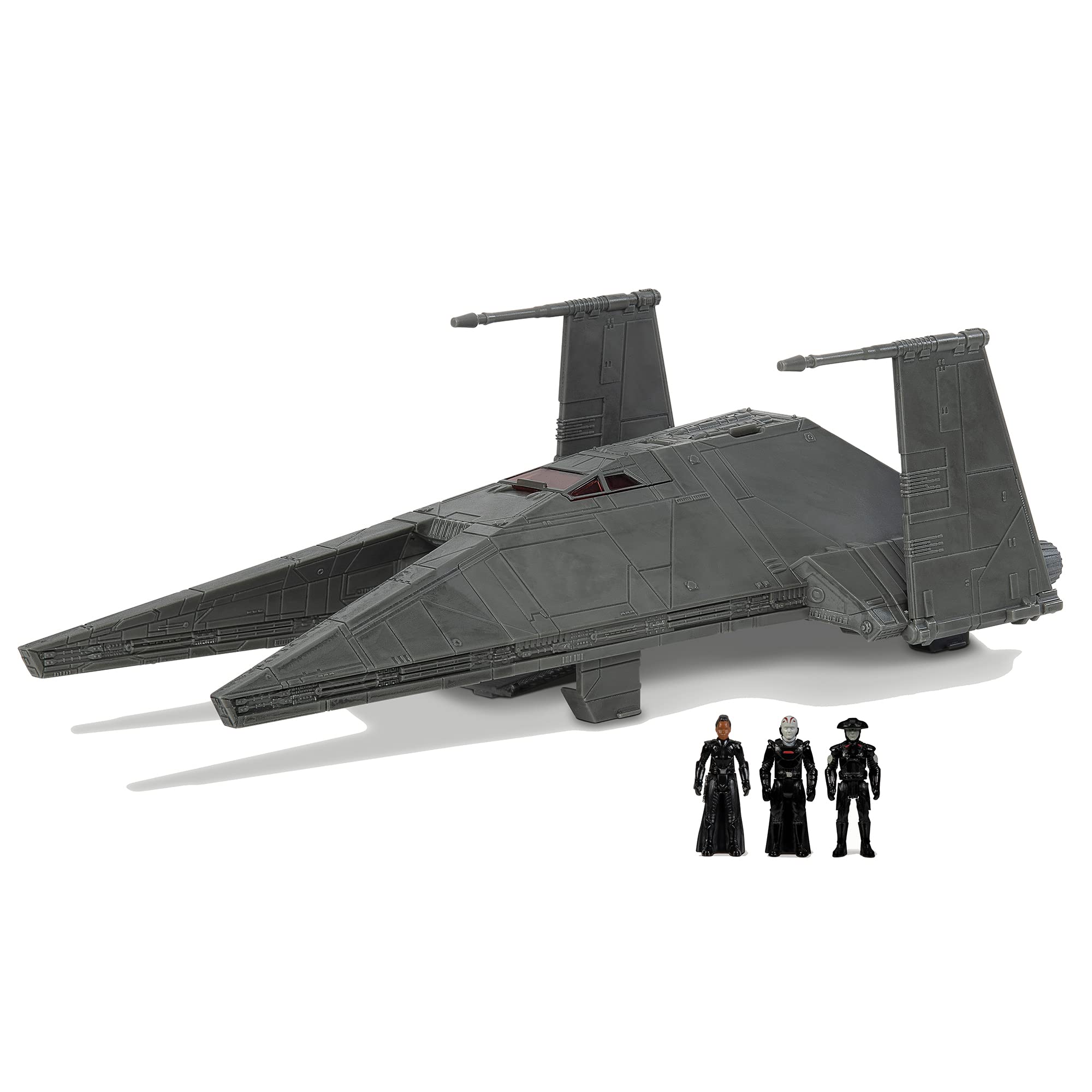 Star Wars Micro Galaxy Squadron Inquisitor Transport Scythe - 17.8 cm Raumschiff-Klasse Fahrzeug mit DREI 2,5 cm Mikro-Figuren-Zubehör