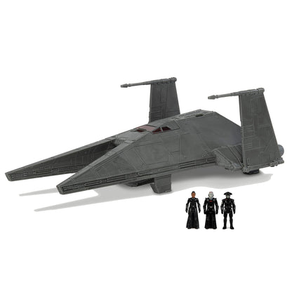 Star Wars Micro Galaxy Squadron Inquisitor Transport Scythe - 17.8 cm Raumschiff-Klasse Fahrzeug mit DREI 2,5 cm Mikro-Figuren-Zubehör