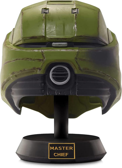 Halo Master Chief Deluxe Helmet with Stand - LED Lights on Each Side - Battle Damaged Paint - One Size Fits Most - Build your Universe