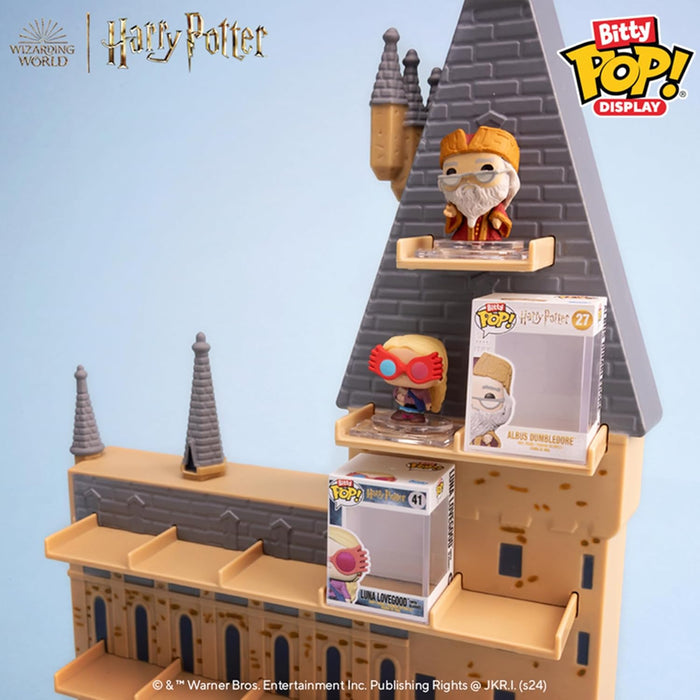 Funko Bitty POP! Display: Harry Potter - Hogwarts Castle - Albus Dumbledore™ and Luna Lovegood™ and Can Display a Total Of 18 Characters and A Surprise Mystery Mini Figure - 0.9 Inch (2.2 Cm