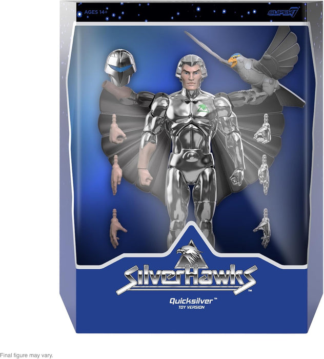 Super7 Ultimates SilverHawks Quicksilver - 7" SilverHawks Action Figure with Accessories Classic Cartoon Collectibles and Retro Toys Quicksilver (Toy Version)