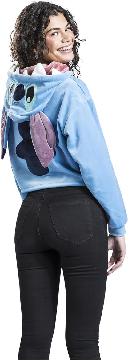 Difuzed Lilo and Stitch Stitch Cropped Novelty Kapuzenpullover