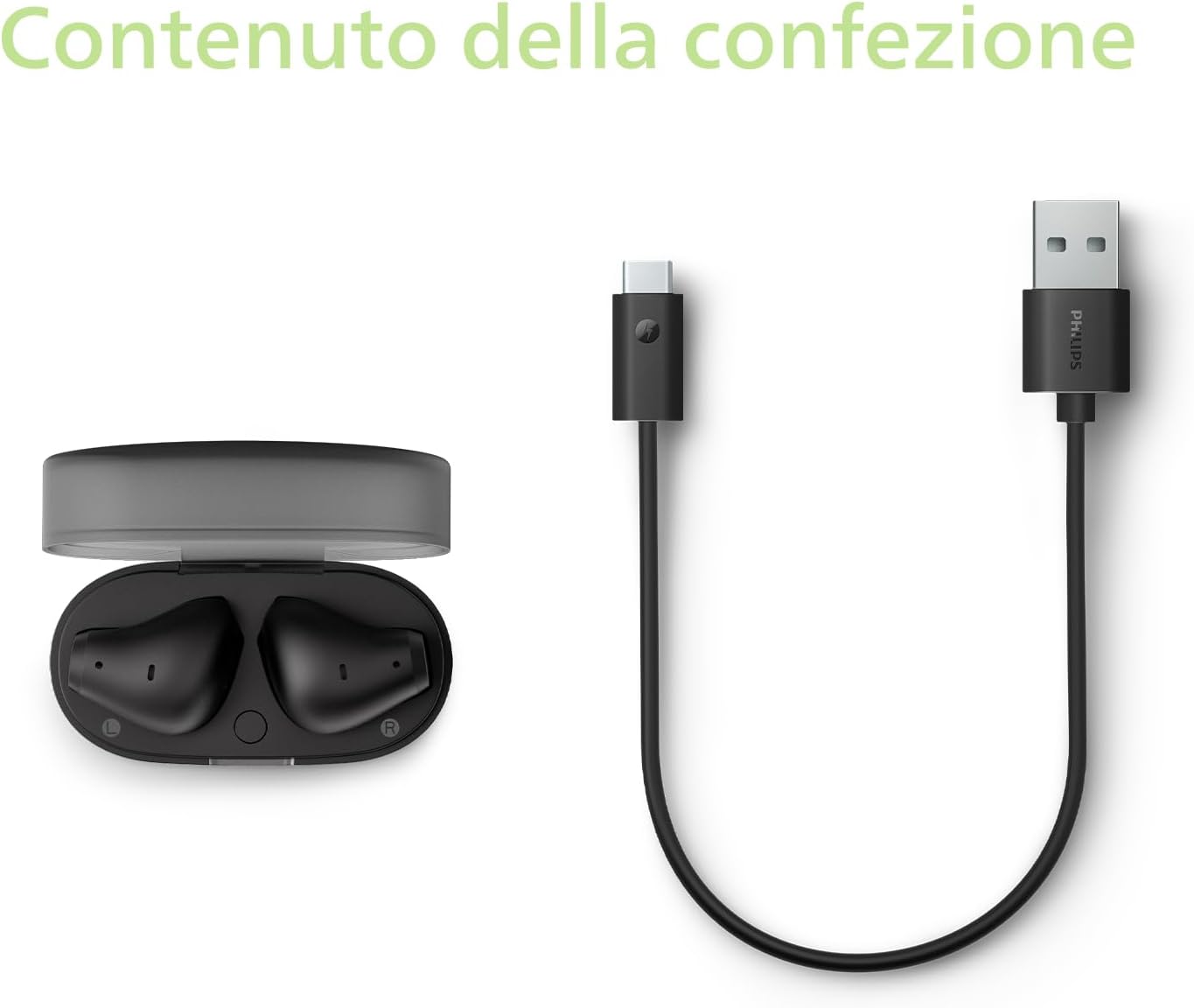 Philips TAT2139BK/00 Cuffie auricolari Bluetooth True Wireless - Auricolari piccoli, Audio naturale con bassi dinamici, Chiamate chiare y Alloggiamento per ricarica tascabile - Nero, In Ear