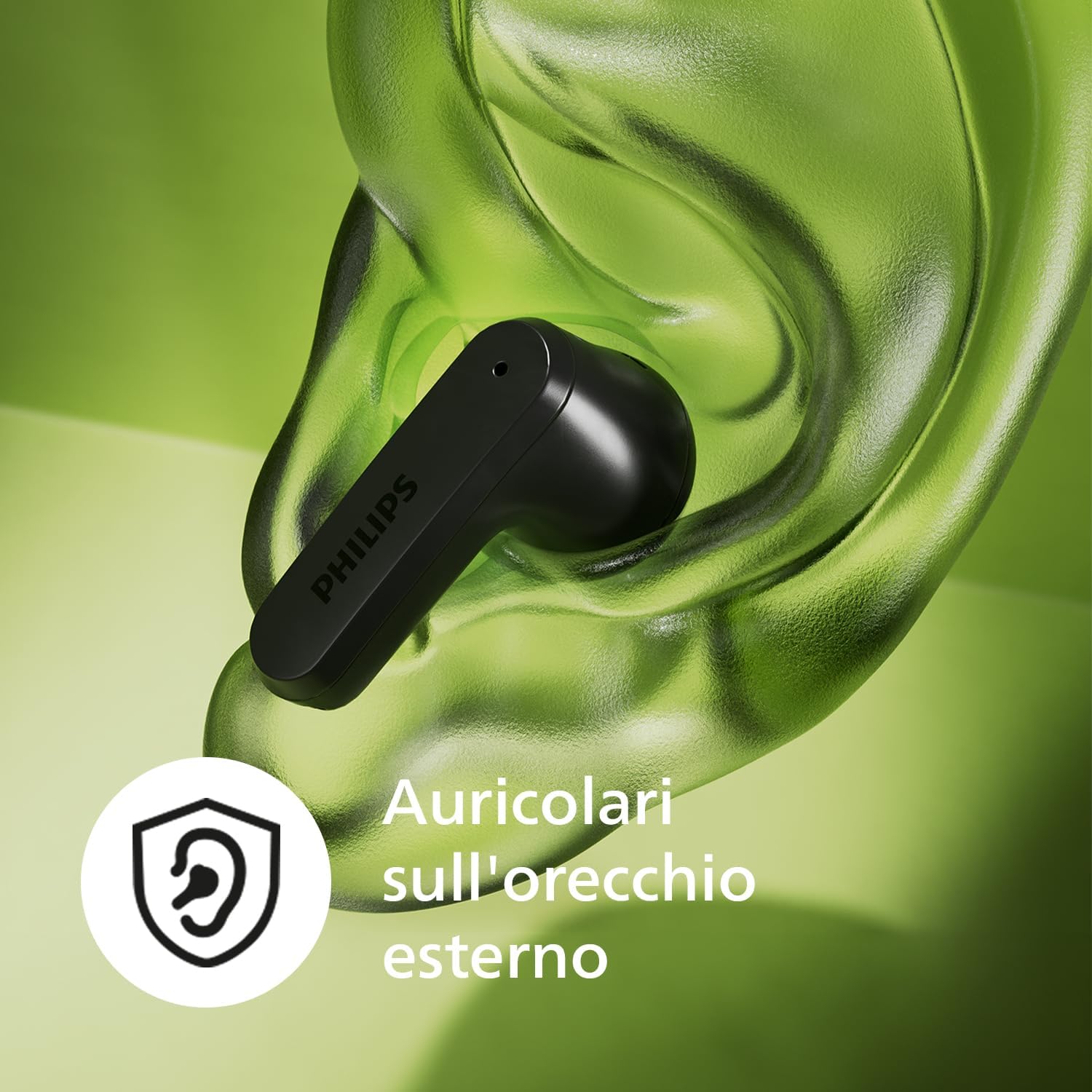 Philips TAT2139BK/00 Cuffie auricolari Bluetooth True Wireless - Auricolari piccoli, Audio naturale con bassi dinamici, Chiamate chiare y Alloggiamento per ricarica tascabile - Nero, In Ear