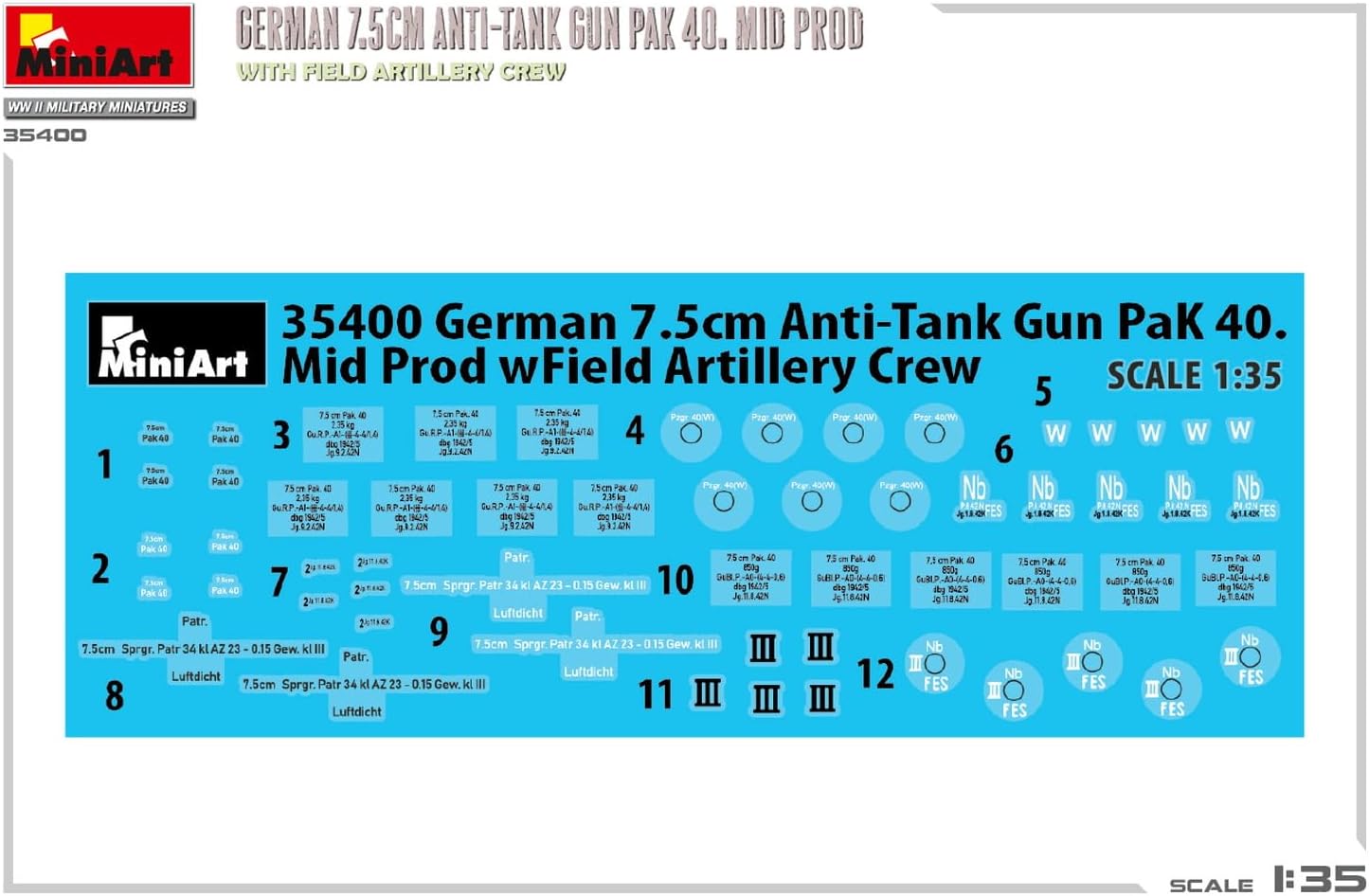 Miniart - cannone anticarro tedesco pak 40 - 1/35 - miniart 35400