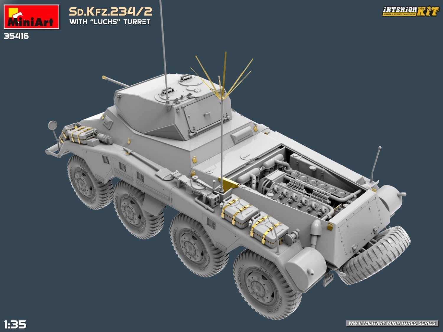 Miniart 1:35 - Sd.Kfz.234/2 with 'Luchs' Turret (Int Kit