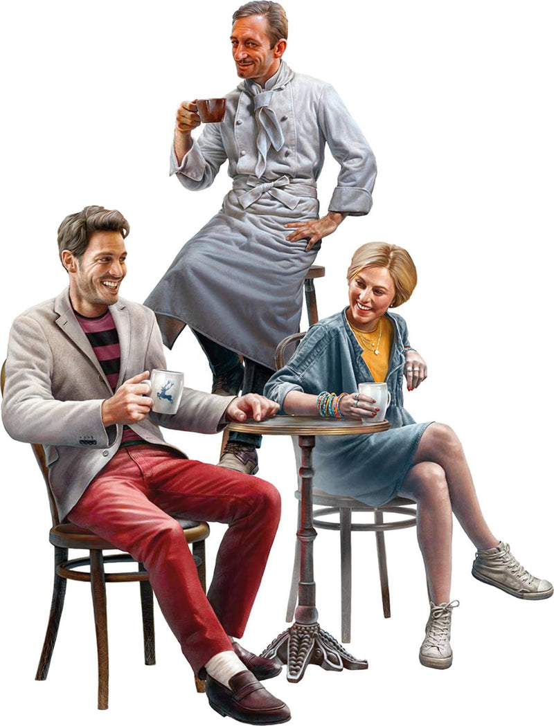 MiniArt- Persone in Un caffè 38090-Fresatrici in Scala 1:35, Riproduzione Fedele all'originale, plastica, Fai da Te, Hobby, incollaggio, modellismo, assemblaggio, Non Verniciata, 38090