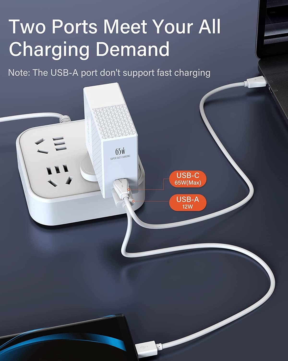 Ldnio Charger 2 Port (1A1C) 65W 5V 3A A2620C