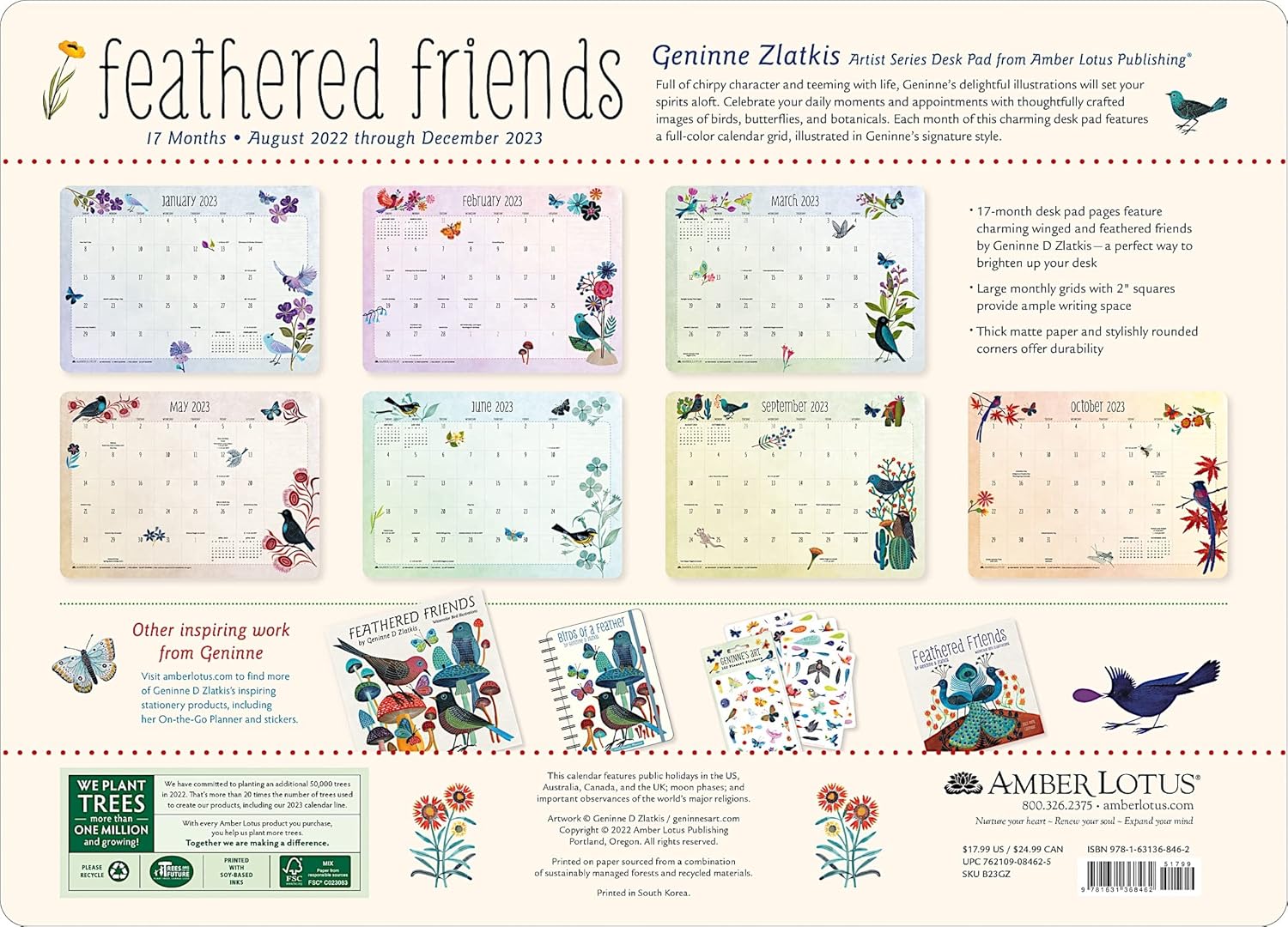 Geninne Zlatkis 2022-2023 Desk Pad Calendar