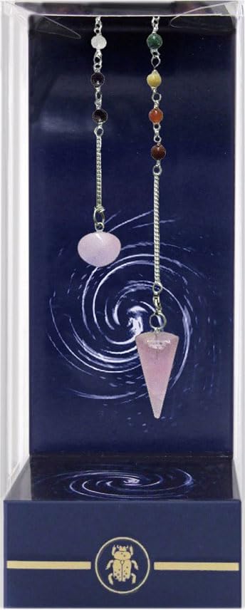 PREMIUM ROSE QUARTZ CHAKRA PENDULUM PEB25 - BOXED