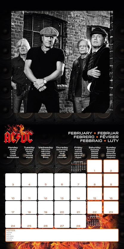 Ac/Dc 2025 Square Calendar