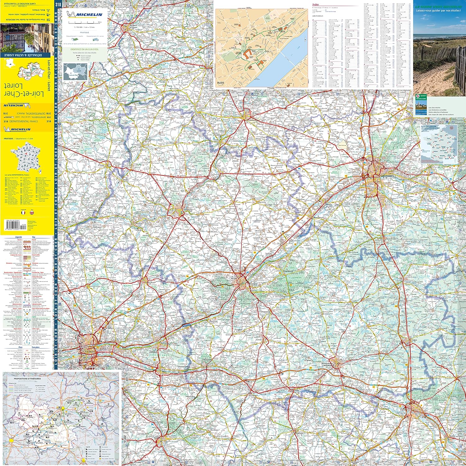 Loiret Loir-et-Cher - Michelin Local Map 318