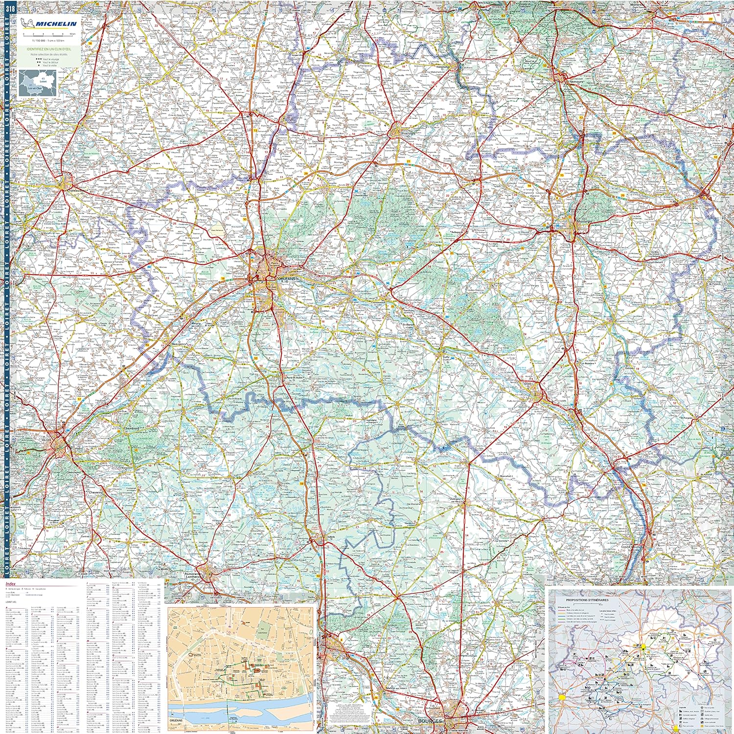 Loiret Loir-et-Cher - Michelin Local Map 318