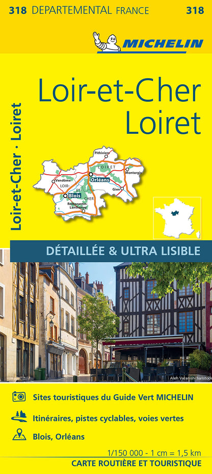 Loiret Loir-et-Cher - Michelin Local Map 318