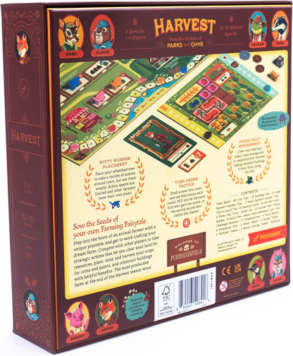 Keymaster Games Harvest | Cozy and Whimsical Farming Game | Strategy Board Game for Adults, Couples, and Family | Easy to Learn | Quick to Play | Full Farm-to-Market Experience in Just 60 Minutes