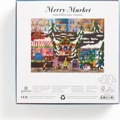 Joy Laforme Merry Market 1000 Piece Foil Puzzle in a Square Box