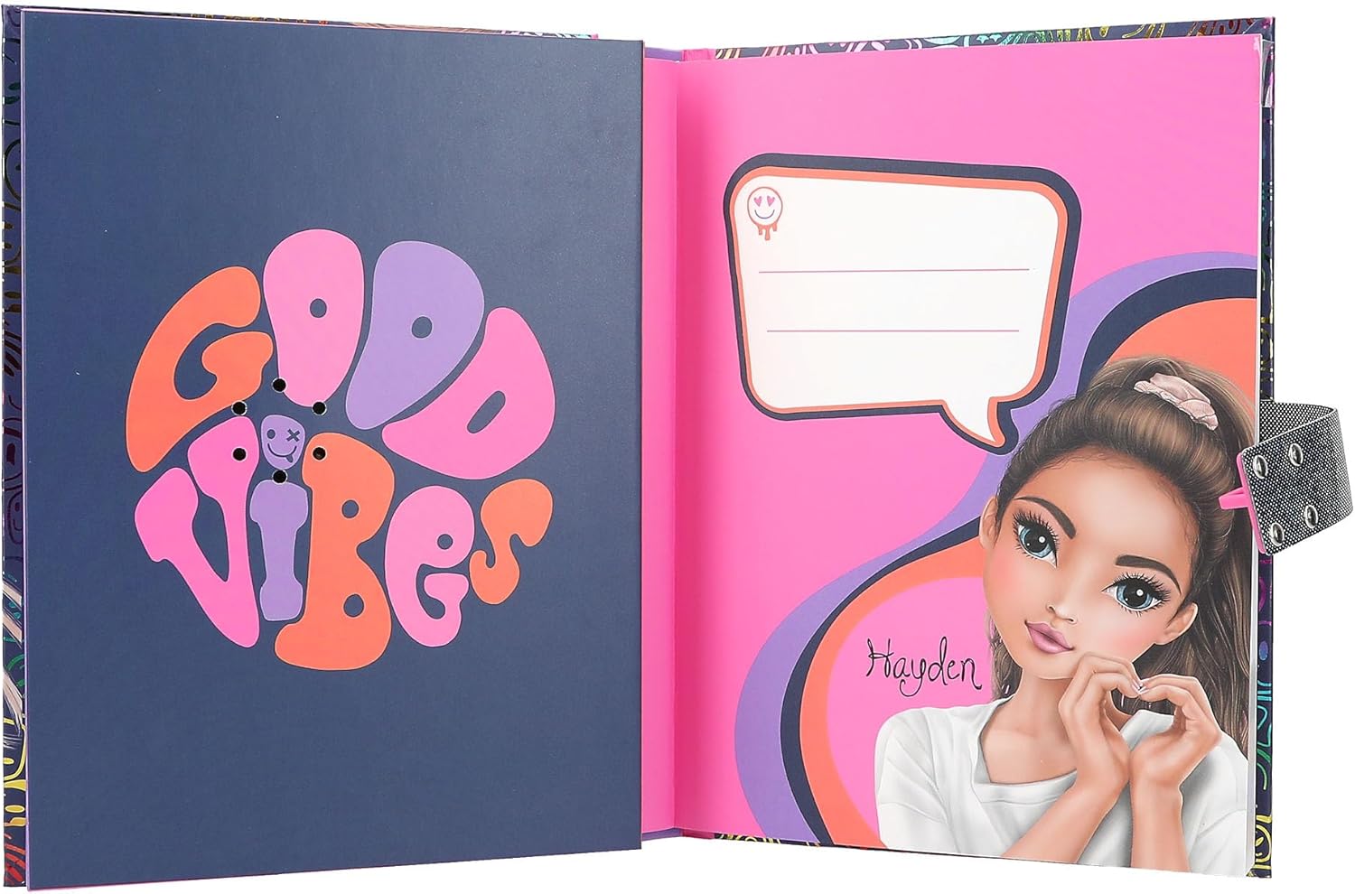 Depesche TOPModel 12971 Personal Diary with Digital Code and Sound, 80 Lined and Illustrated Pages, Multi-Colour, Multi-Colour