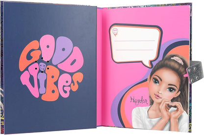 Depesche TOPModel 12971 Personal Diary with Digital Code and Sound, 80 Lined and Illustrated Pages, Multi-Colour, Multi-Colour
