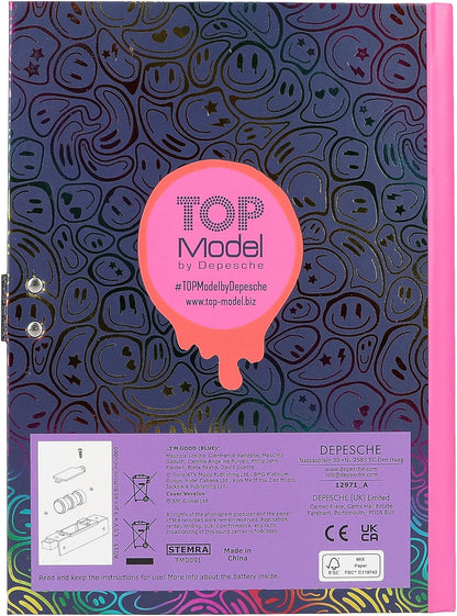 Depesche TOPModel 12971 Personal Diary with Digital Code and Sound, 80 Lined and Illustrated Pages, Multi-Colour, Multi-Colour