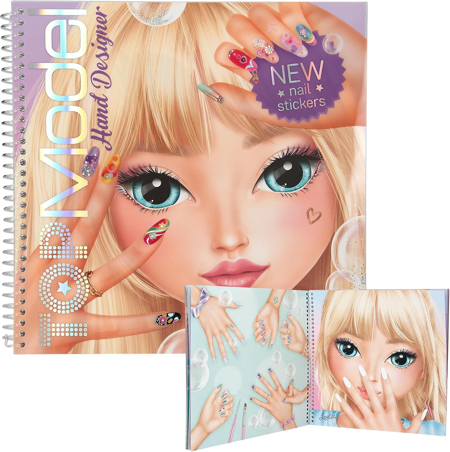 Depesche 13029 TOPModel - Hand Designer Malbuch, mit 46 Seiten zum Gestalten kreativer Looks auf Händen und Nägeln, inkl. 2 Stickerbogen