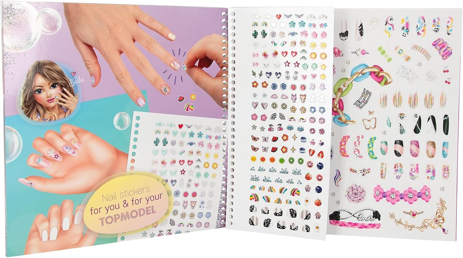 Depesche 13029 TOPModel - Hand Designer Malbuch, mit 46 Seiten zum Gestalten kreativer Looks auf Händen und Nägeln, inkl. 2 Stickerbogen