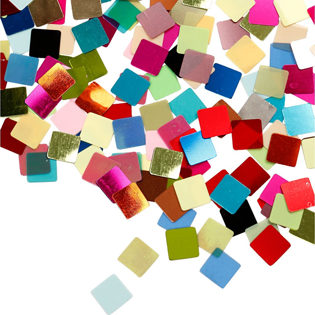 Folie Mozaïek Tegels, afmeting 10x10 mm, asstd kleuren, 250g