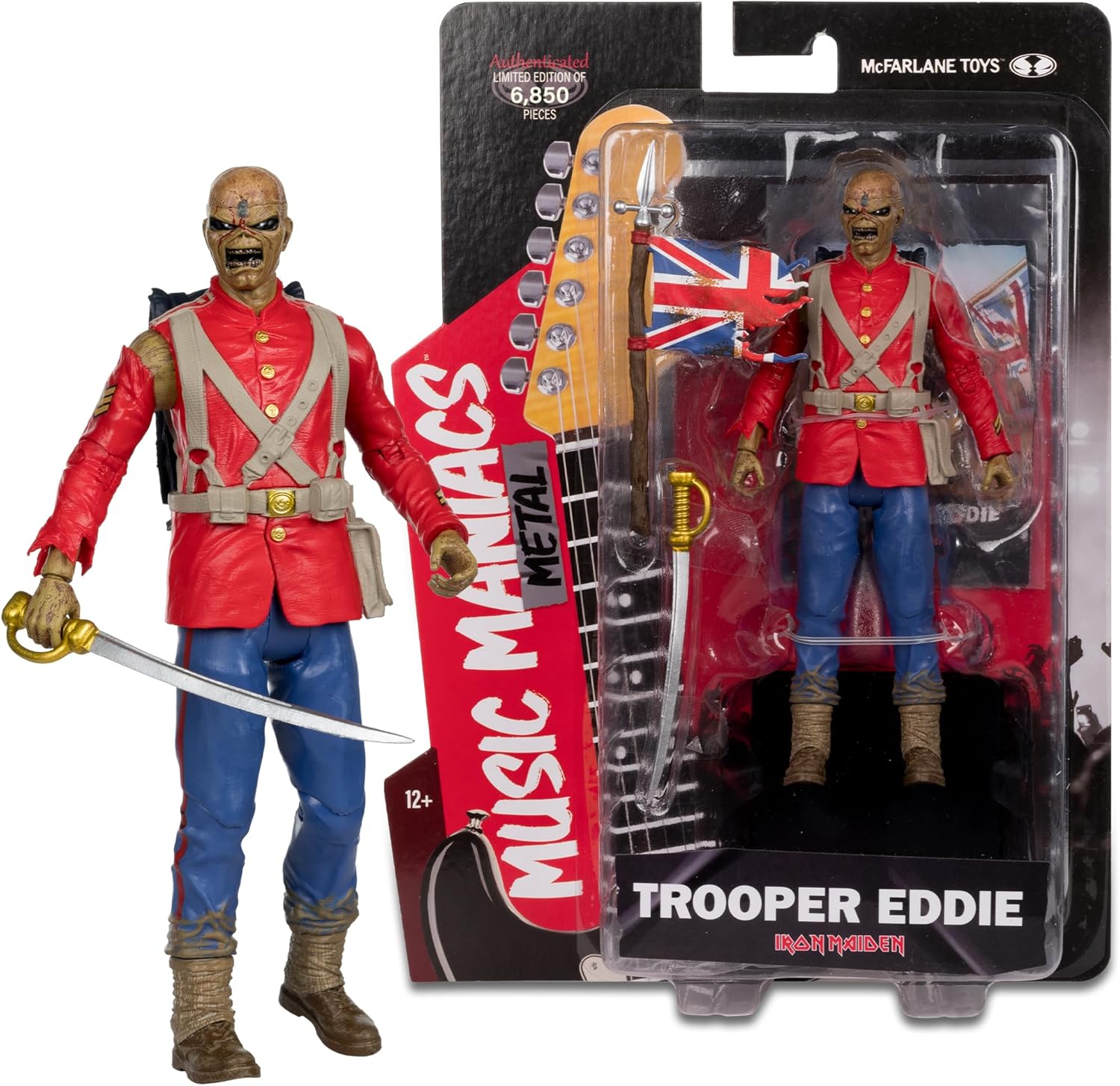 McFarlane Music Maniacs 6-Inch WV2 - Metal - Trooper Eddie (Iron Maiden) - Collectible Action Figure with Accessories and Art Card