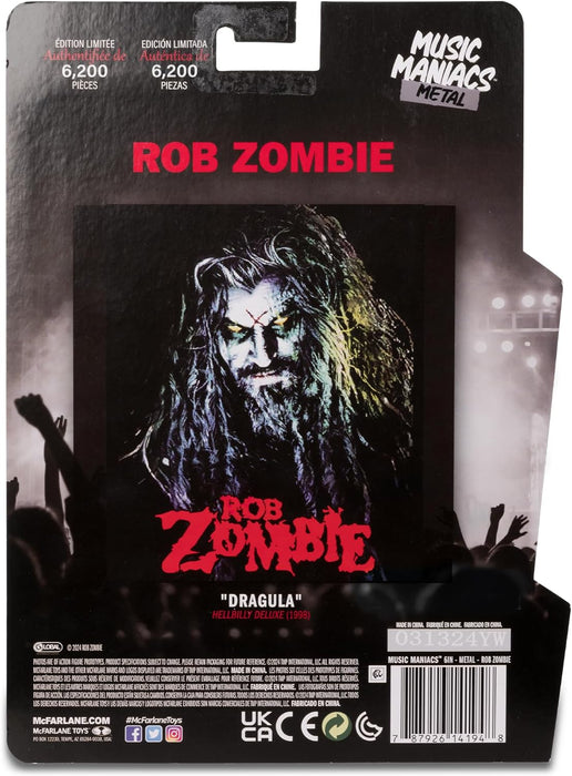 McFarlane Music Maniacs 6-Inch WV2 - Metal - Rob Zombie - Collectible Action Figure with Accessories and Art Card