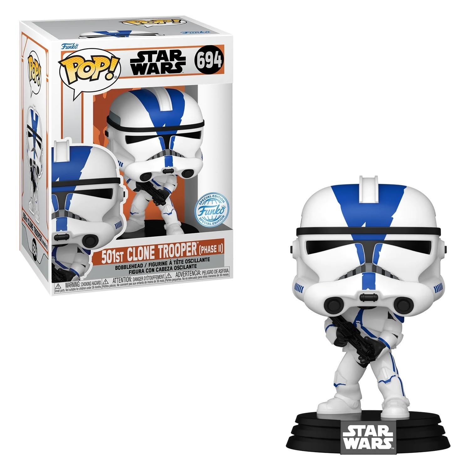 Funko 76682 Pop! Star Wars: The Mandalorian - 501st Clone Trooper Phase II (Special Edition) #694