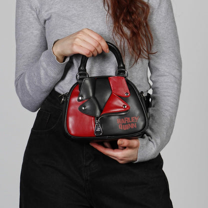 Harley Quinn Jacket-Bowling Fashion Handtasche, Schwarz, 22 x 16 cm