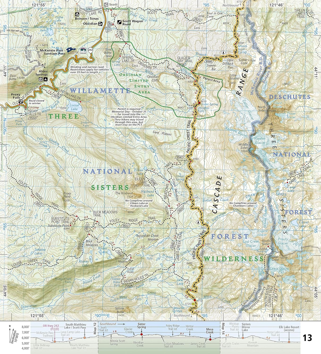 Pacific Crest Trail: Oregon N: Topographic Map Guide (National Geographic Topographic Map Guide