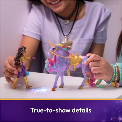 Unicorn Academy, Sophia & Light Magic Wildstar with Rainbow Light-up Effects, 2 Riding Accessories, Dolls and Unicorn Toys for Girls Aged 4 and up