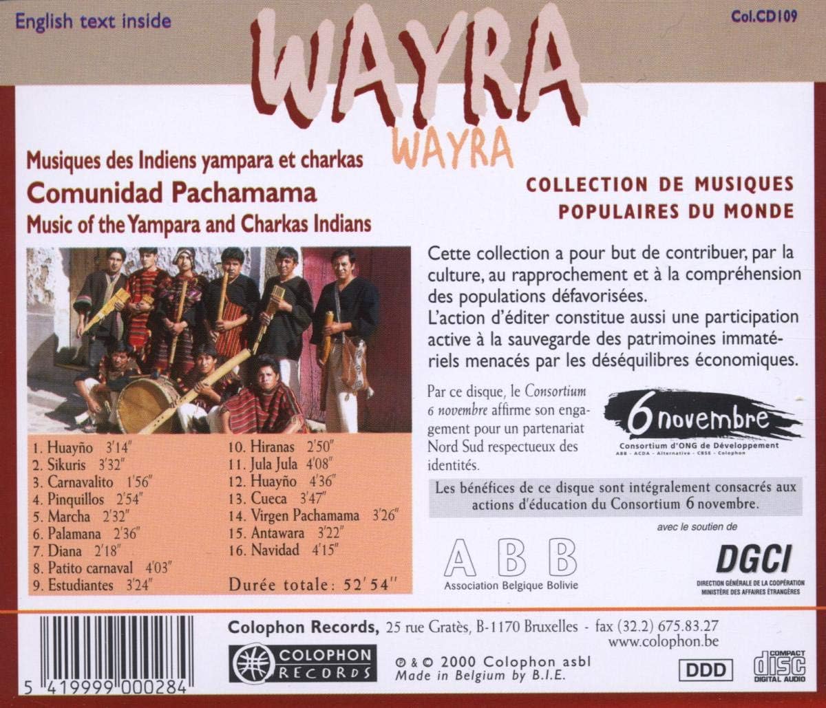 Wayra: Musiques Des Indiens Yampara Et Charkas (Bolivie)