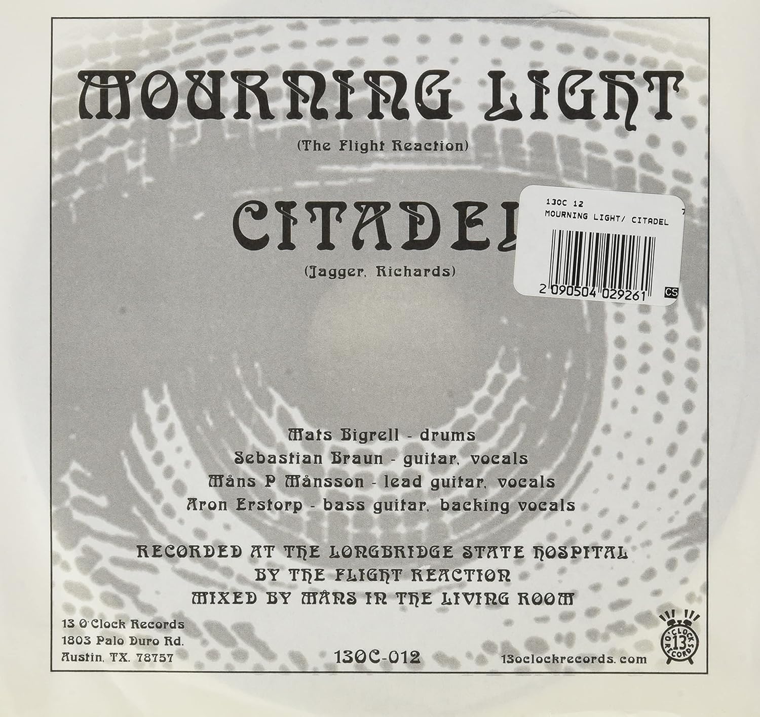 Flight Reaction - Mourning Light/ Citadel (7 Single)