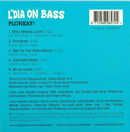 L Dia On Bass - Plonkay! - 5 Track Ep