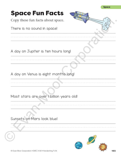 Handwriting Fun!, Grade K - 6 Workbook