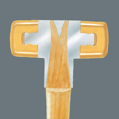 Wera 05000120001 100 L Embouts interchangeables en Cellidor, pour maillet 100, 4 x 35 mm, Jaune