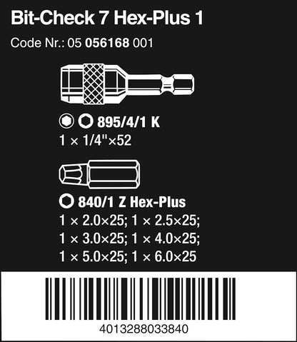 Wera Bit-Check 7 Hex-Plus 1