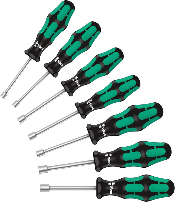 Wera 395 HO/7 SM Kraftform Hollow Shaft Nutspinner set, 7pc, 05029510001 & Kraftform 300 Screwdriver Set 6 Piece