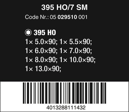 Wera 395 HO/7 SM Kraftform Hollow Shaft Nutspinner set, 7pc, 05029510001 & Kraftform 300 Screwdriver Set 6 Piece