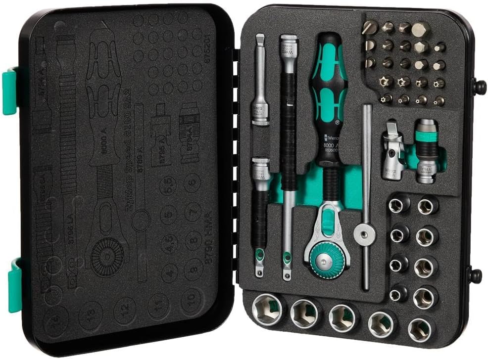 Wera 8100 SA 2 Zyklop Speed-Knarrensatz, 1/4 Zoll metrisch, Schwarz, 42-teilig, 05003533001