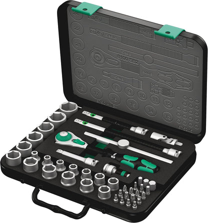 Wera 8100 SB 2 Zyklop Speed Ratchet, Sockets, Bits and Accessories Set, 3/8" Drive, 43PC, 05003594001 & Tool-Check Plus Mini Bit Ratchet, Socket, Screwdriver & Bit Set, 39pc, 05056490001