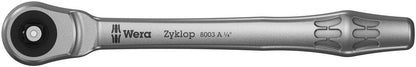 Wera 05004003001 8003 A Zyklop Metal-Knarre mit Durchsteckvierkant mit 1/4Zoll-Antrieb, 1/4 Zoll x 141.0 mm