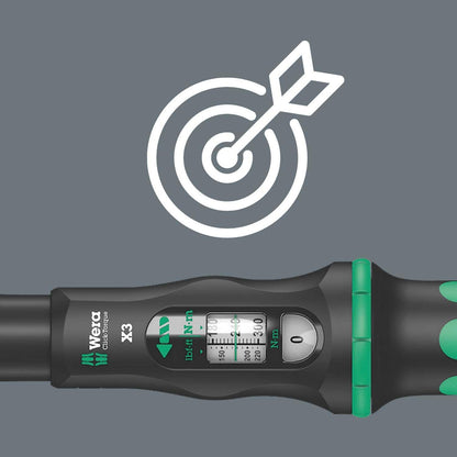 Wera '05075653001 Click-Torque X 3 Drehmomentschlüssel für Einsteckwerkzeuge, 9x12 x 20-100 Nm