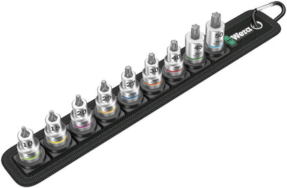 Wera 05003972001 Zyklop Torx HF Bitnüsse Belt B 3 mit Haltefunktion, 3/8“-Antrieb, 9-teilig