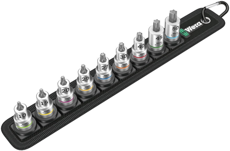 Wera 05003972001 Zyklop Torx HF Bitnüsse Belt B 3 mit Haltefunktion, 3/8“-Antrieb, 9-teilig