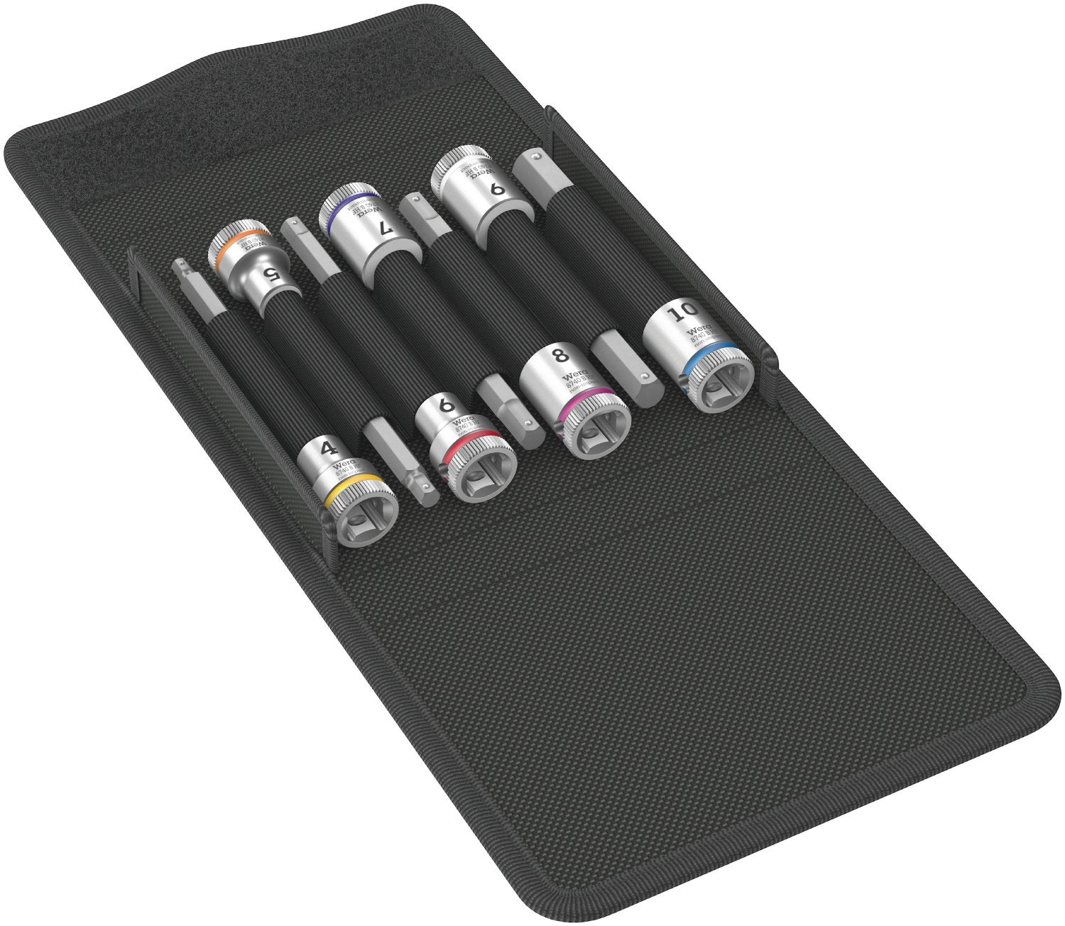 Wera 8740 B HF 1 Zyklop In-Hex-Plus holding function bit socket set, 3/8" drive, 7pc, 05003180001 , Black